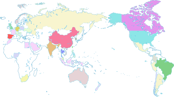 これまでに出願した国MAP